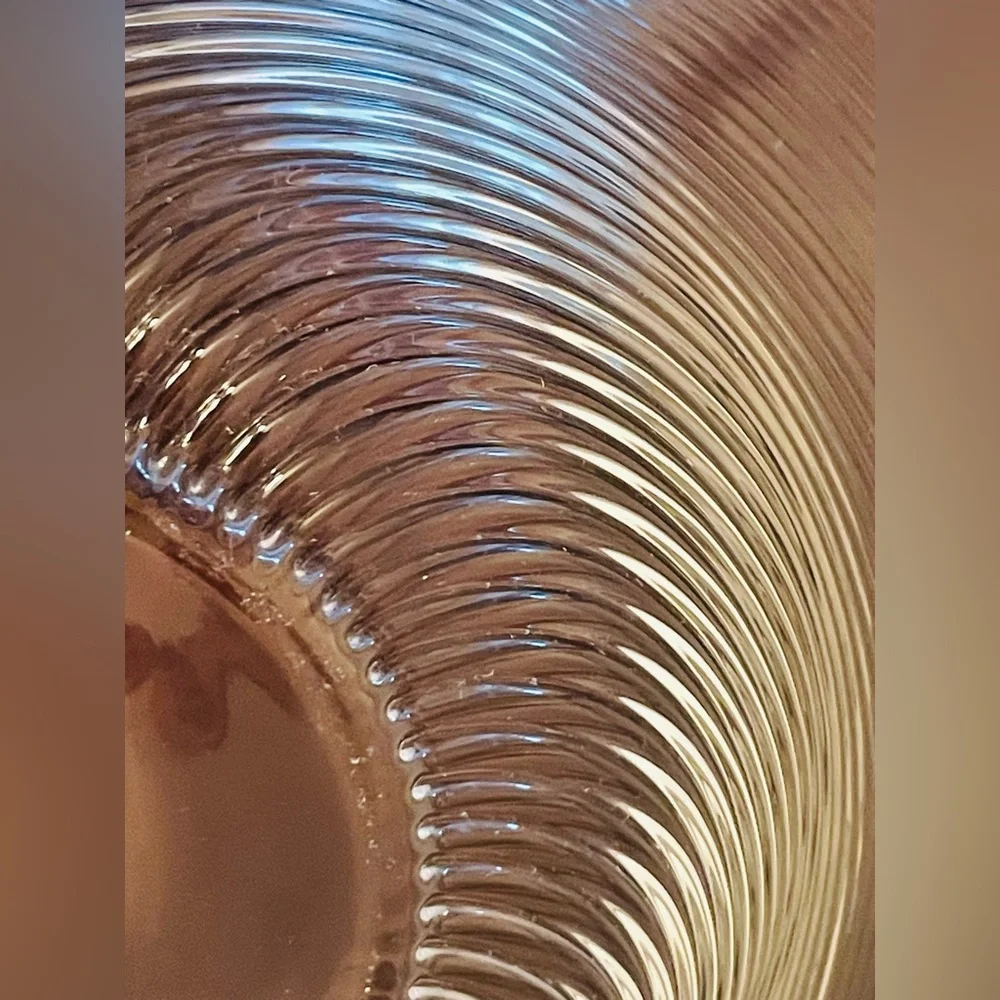 Vintage Murano-Style Spiral Optic Glass Centerpiece Gold Rimmed Bowl, 12 Inches - Picture 6 of 7